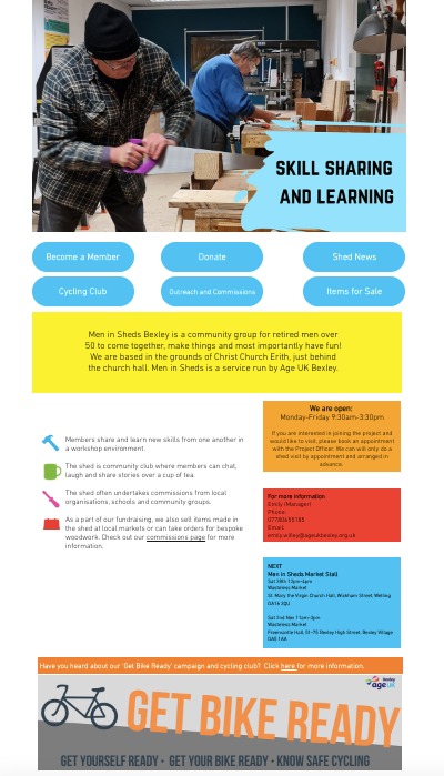 Age UK Men in Sheds community webpage