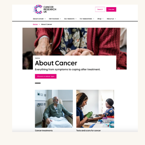 Cancer Research UK About Cancer website