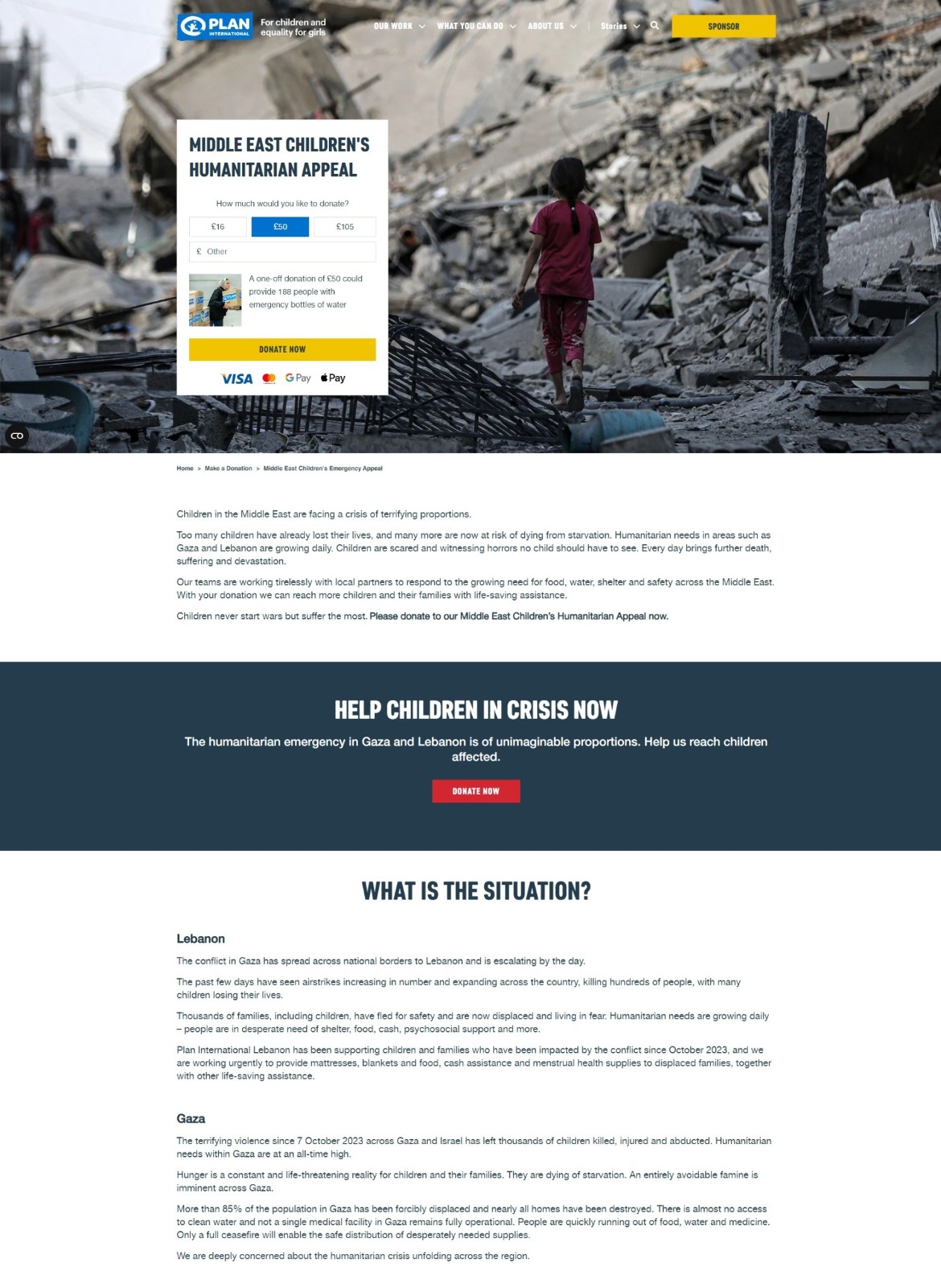 Plan International Middle East Children’s Humanitarian Appeal